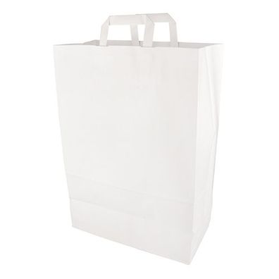 4 x 50 Tragetaschen, Papier 44 cm x 32 cm x 17 cm weiss mit Tragegriff