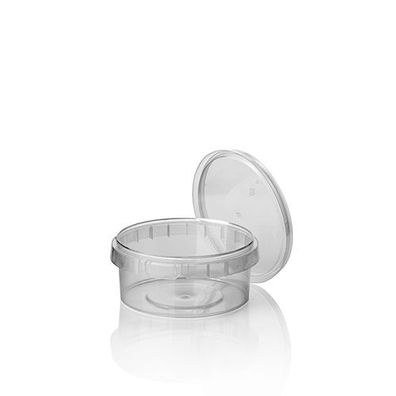 12 x 36 Feinkostbecher, PP 240 ml Ø 9,5 cm · 5,6 cm transparent mit Originalitätsvers