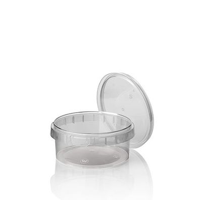 7 x 50 Feinkostbecher, PP 300 ml Ø 11,8 cm · 5,1 cm transparent mit Originalitätsvers