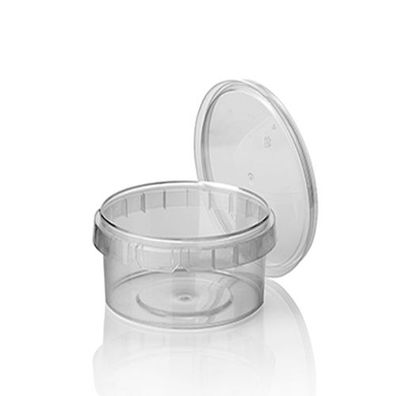 7 x 40 Feinkostbecher, PP 480 ml Ø 11,8 cm · 7 cm transparent mit Originalitätsversch