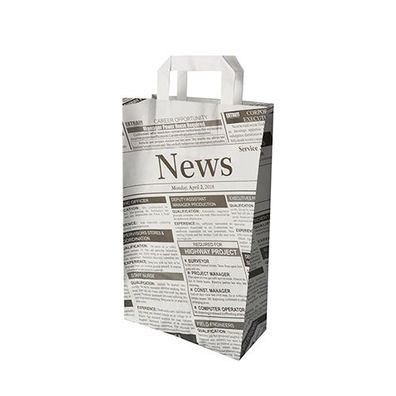 8 x 50 Tragetaschen, Papier 36 cm x 22 cm x 10 cm "Newsprint" mit Tragegriff