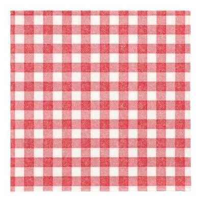 5 x 50 Servietten "ROYAL Collection" 1/4-Falz 40 cm x 40 cm rot "Vichy Karo"