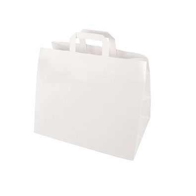 8 x 50 Tragetaschen, Papier 27 cm x 32 cm x 21,5 cm weiss mit Tragegriff