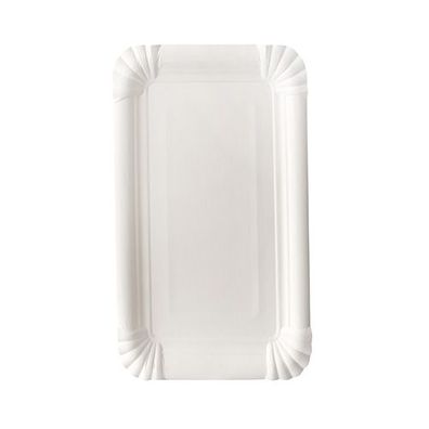 25 x 12 Teller, Pappe "pure" eckig 13 cm x 20 cm weiss
