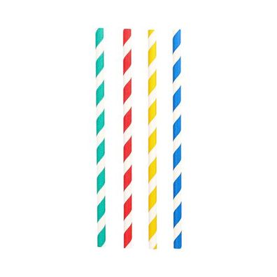 10 x 100 Shake-Halme, Papier Ø 8 mm · 21 cm farbig sortiert "Stripes"