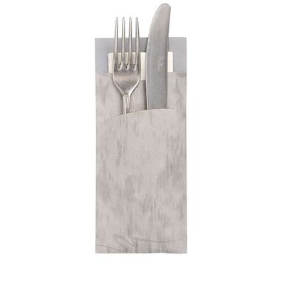 1 x 520 Bestecktaschen 20 cm x 8,5 cm grau inkl. weißer Serviette