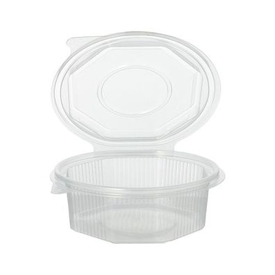 10 x 50 Verpackungsbecher mit Klappdeckeln, PP 8-eckig 375 ml 4,2 cm x 11 cm x 11 cm