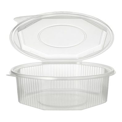4 x 25 Verpackungsbecher mit Klappdeckeln, PP 8-eckig 1,5 l 5,9 cm x 18 cm x 18 cm tr