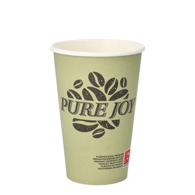 10 x 20 Trinkbecher, Pappe 0,3 l Ø 8 cm · 11,7 cm grün "Pure Joy"