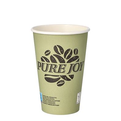 20 x 50 Trinkbecher, Pappe 0,3 l Ø 8 cm · 11,7 cm grün "Pure Joy"