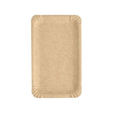 4 x 250 Teller, Pappe "pure" eckig 11 cm x 17,5 cm braun