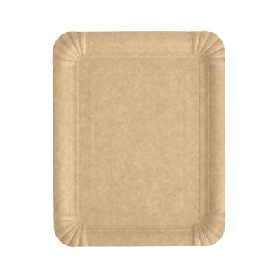 2 x 250 Teller, Pappe "pure" eckig 16,5 cm x 20 cm braun
