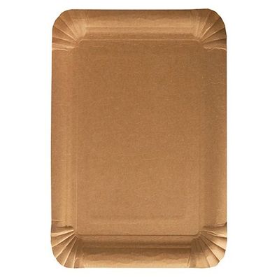 2 x 250 Teller, Pappe "pure" eckig 18 cm x 26 cm braun