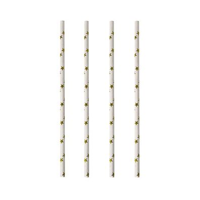 20 x 25 Trinkhalme, Papier Ø 6 mm · 20 cm "Stars"