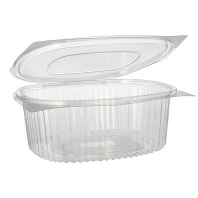 6 x 50 Feinkost- und Salatschalen mit Klappdeckel, R-PET oval 1500 ml 7,6 cm x 18,2 c