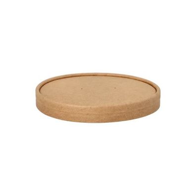 20 x 25 Deckel für Suppenbecher, Pappe rund Ø 11,5 cm · 1,6 cm braun