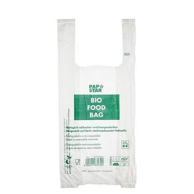 16 x 150 Hemdchen-Tragetaschen, Bio-Folie 47 cm x 22 cm x 13 cm transparent Knotenbeu