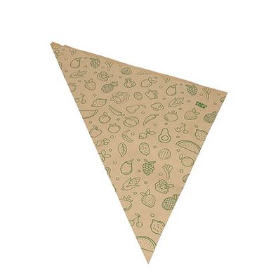 1 x 1000 Spitztüten, Kraftpapier 48 cm x 34 cm x 34 cm braun "Fruits & Vegs" Füllinha