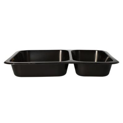 10 x 50 Mikrowellenschalen, PP 2-geteilt 866 ml 3,2 cm x 22,7 cm x 17,8 cm schwarz