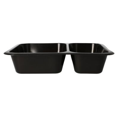 10 x 50 Mikrowellenschalen, PP 2-geteilt 1205 ml 4,9 cm x 22,7 cm x 17,8 cm schwarz