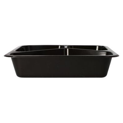 10 x 50 Mikrowellenschalen, PP 3-geteilt 1095 ml 4,9 cm x 22,7 cm x 17,8 cm schwarz