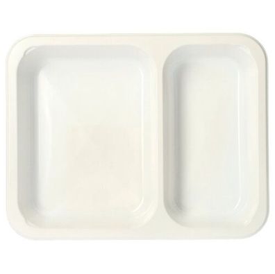 10 x 50 Mikrowellenschalen, PP 2-geteilt 866 ml 3,2 cm x 22,7 cm x 17,8 cm weiss