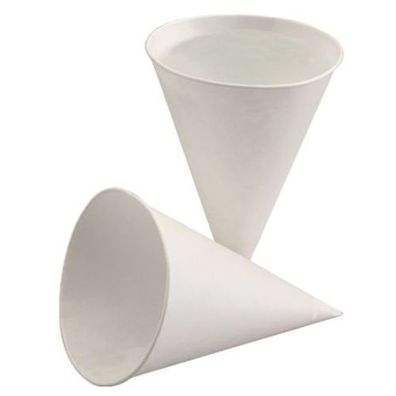 25 x 200 Spitzbecher, Zuckerrohrpapier 150 ml Ø 8,5 cm · 11,5 cm weiss mit Palmwachsb