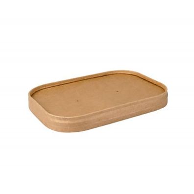 12 x 25 Deckel für Verpackungsbecher, Pappe rechteckig 2 cm x 17,3 cm x 12,3 cm braun
