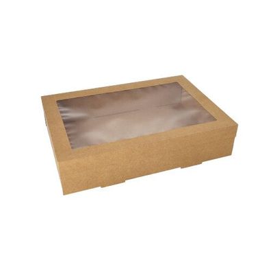 5 x 10 Transport- und Catering-Kartons, Pappe eckig 8 cm x 25,2 cm x 35,9 cm braun