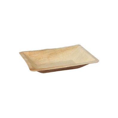 10 x 6 Teller Palmblatt "pure" eckig 3 cm x 17 cm x 12 cm natur