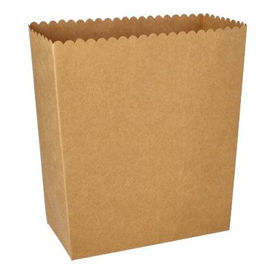 10 x 50 Popcorn-Boxen Pappe "pure" eckig 2400 ml 19,2 cm x 15,8 cm x 8 cm braun groß