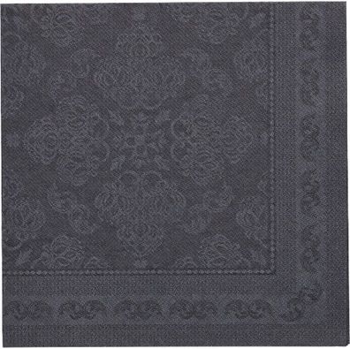 5 x 50 Servietten "ROYAL Collection" 1/4-Falz 40 cm x 40 cm schwarz "Arabesque"