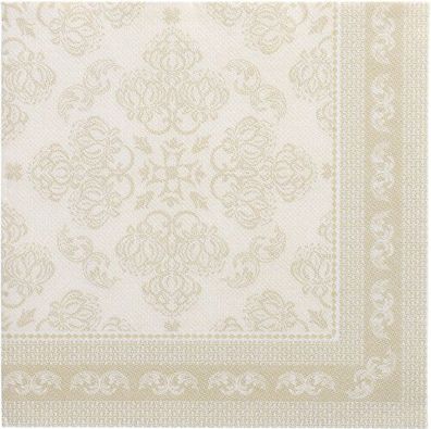 5 x 50 Servietten "ROYAL Collection" 1/4-Falz 40 cm x 40 cm champagner "Arabesque"