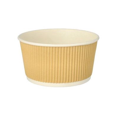 20 x 25 Suppenbecher, Pappe rund 720 ml Ø 13,5 cm · 7,3 cm braun/weiss Ripple Wall