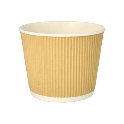 20 x 25 Suppenbecher, Pappe rund 998 ml Ø 13,5 cm · 10,8 cm braun/weiss Ripple Wall