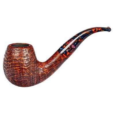 VAUEN Pfeife Harlekin 504, braun, sandgestrahlt, 9mm Filter, Weißpunkt Limitiert