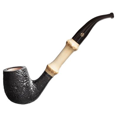 Rattray's Pfeife, Bamboo Bent, Sandblast, Black