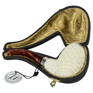 Block Handgefertigte Meerschaumpfeife im Flecht-Design aus der Türkei