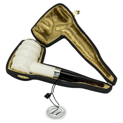 Block Handgefertigte Meerschaumpfeife im Barrique-Fass-Design aus der Türkei