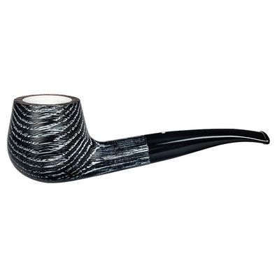 VAUEN Pfeife Lime LM 740, schwarz/weiß, glatt, 9mm Filter, Weißpunkt