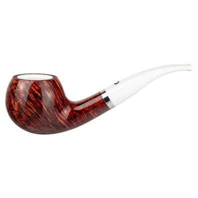 VAUEN Pfeife Maris MA 742, braun (rotbraun), glatt, 9mm Filter, Weißpunkt