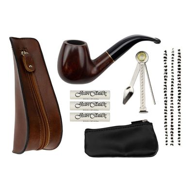 Pfeifen-Einsteigerset Lederoptik braune Pfeife Acryl