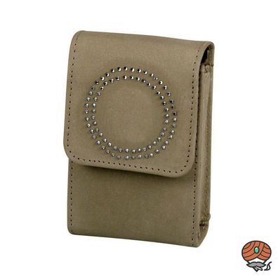 Dennis Zigarettenetui Velours beige mit Glitzersteinchen für Standard Schachteln