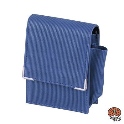 Hauser Zigarettenetui aus Kunstleder in blau + Feuerzeugfach, XL Schachtel