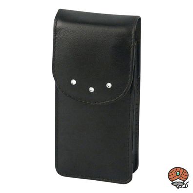 Dennis Zigarettenetui Leder schwarz mit Swarovski Steinen für 120mm Zigaretten