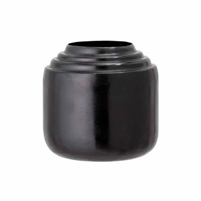 Bloomingville 82050526 Schwarze Vase mit schmaler Öffnung - Blumenvase aus Metall