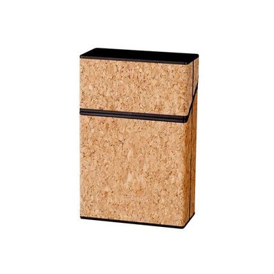 Champ Origin Sprungdeckel Zigarettenbox Schwarz mit Kork Überzug
