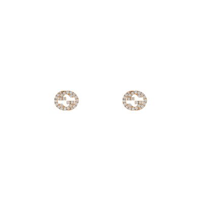 Gucci - YBD729408001 - ineinandergreifende G -Ohrringe in 18 kt rosa Gold und Diamant