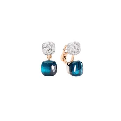 Pomellato - Frau - PO4020O6WHRDB0TL - Bare Gold Gold Ohrringe mit Diamanten und Topaz