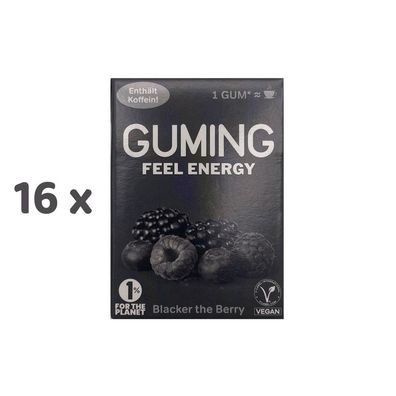 Guming Feel Energy Blacker the Berry, Kaugummi mit Koffein, 16x 24g